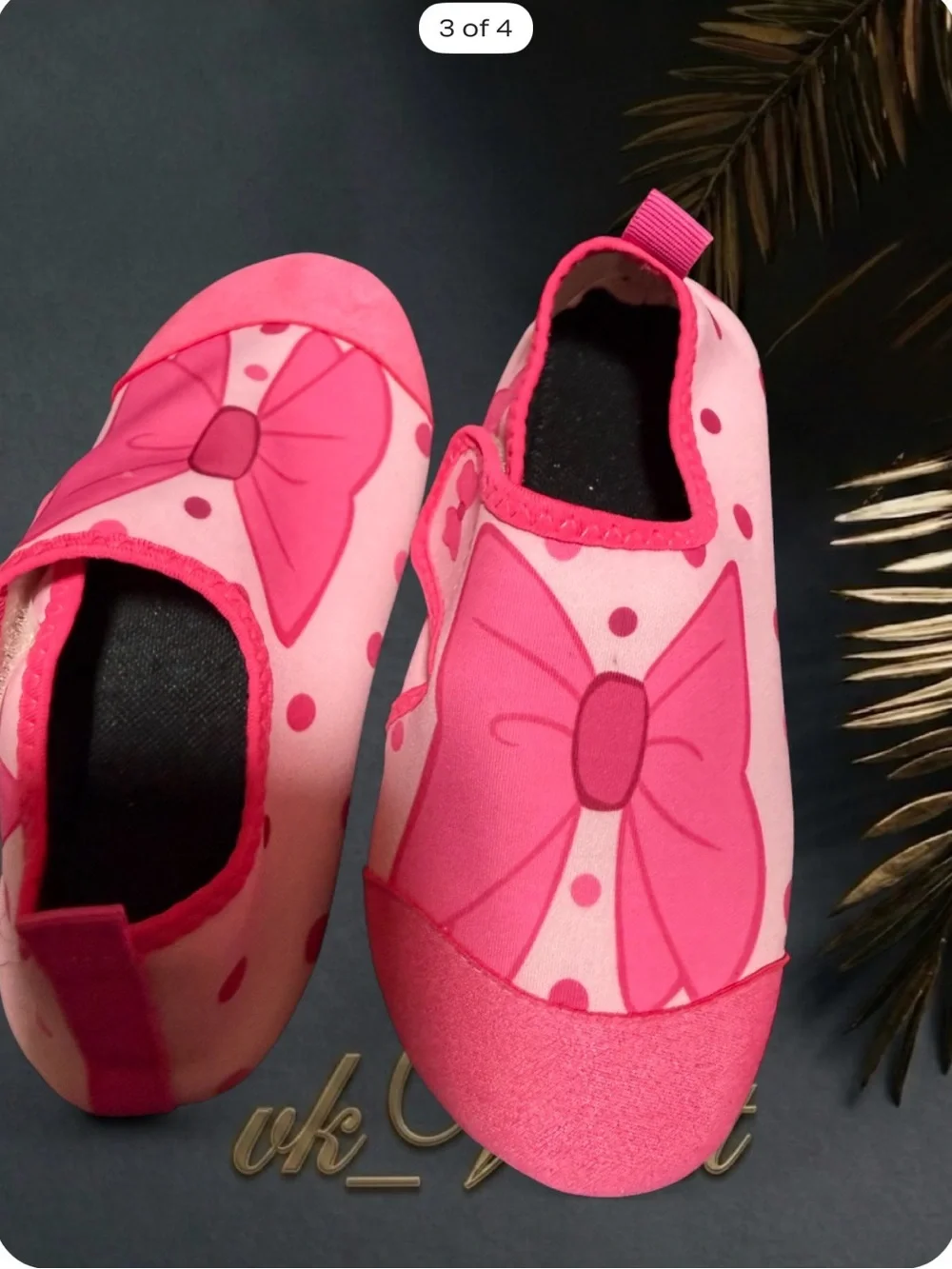 Pink Bow Polka Dot Slip-On Water Shoes